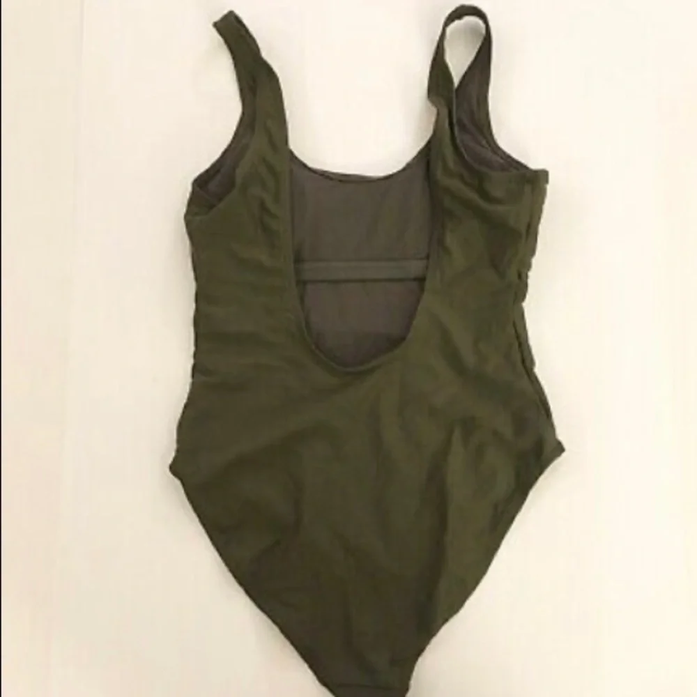 No Boundaries/ Olive Green “Bae Squad” One Piece Swimsuit / JR L 11-13/